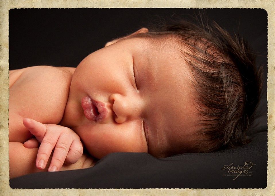 newborn baby close up sleeping