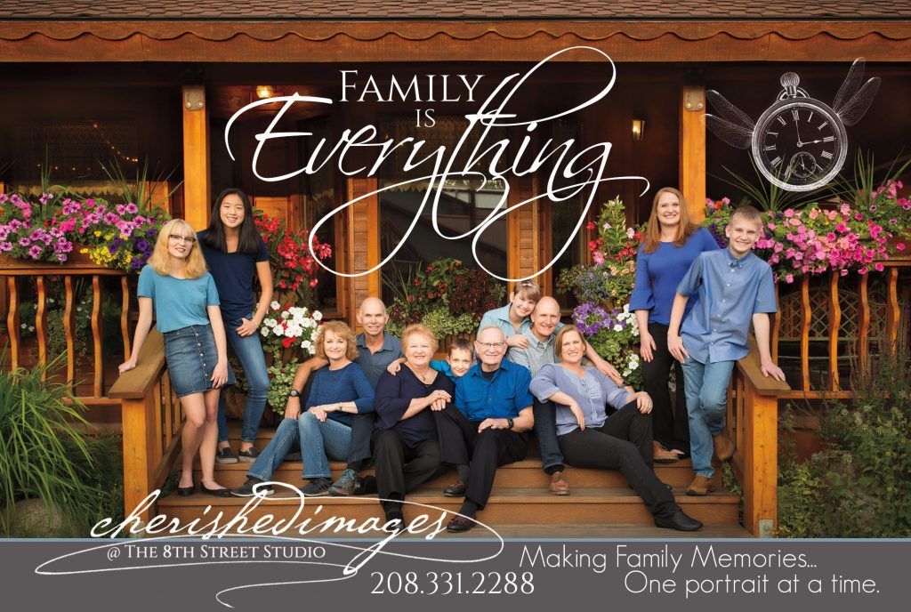 Family Portrait with beautiful flowers in McCall, Idaho by Boise Photographer, Cherished Images